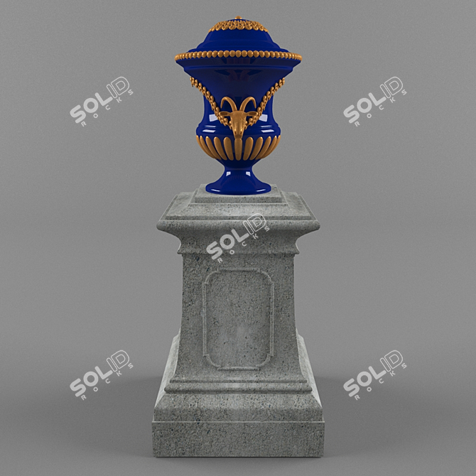 Golden Park Vase | Classic Outdoor Decor 3D model image 1