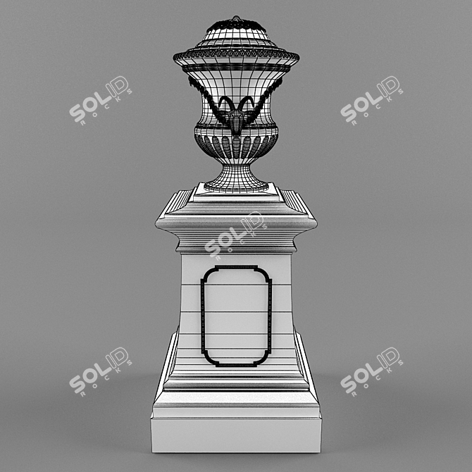 Golden Park Vase | Classic Outdoor Decor 3D model image 2