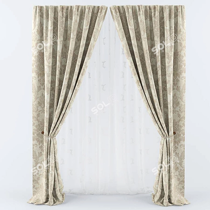 Magnetized Classic Curtains 3D model image 1