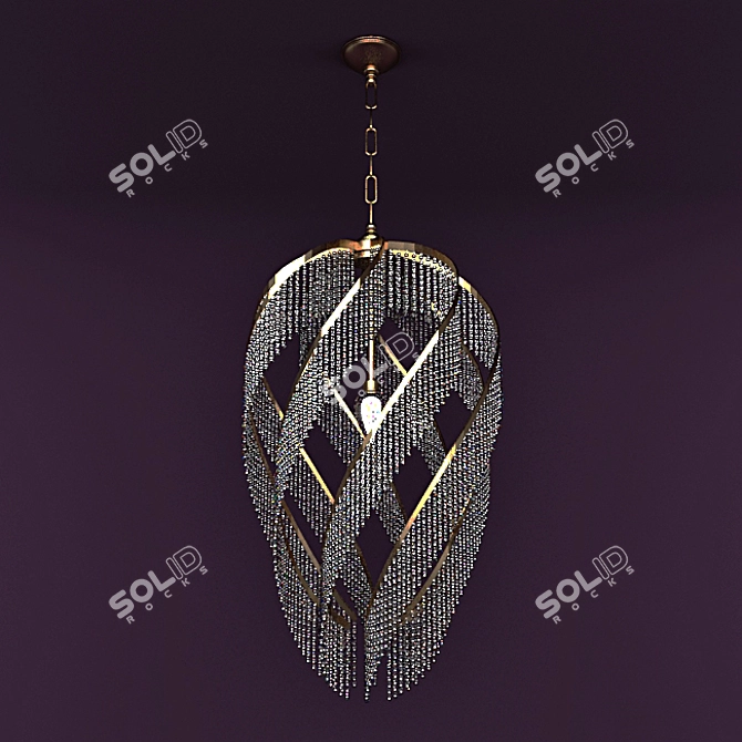 Elegant Crystal Chandelier 3D model image 1