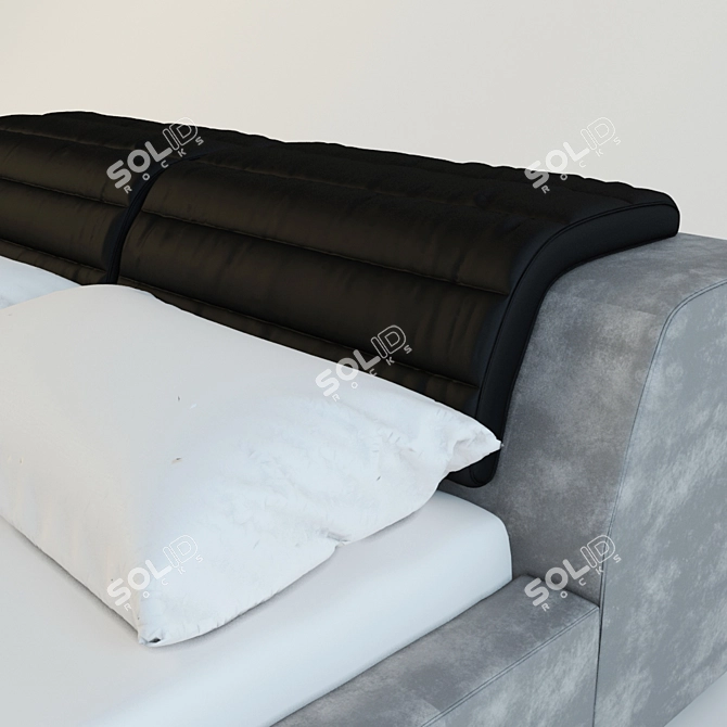 Cozy Rest: Soft Headrest Bed 3D model image 2