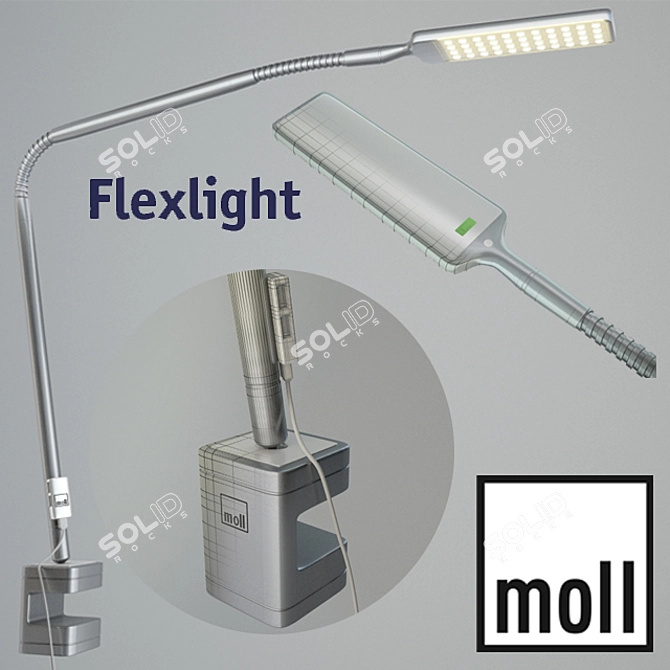 Moll Flexlight: LED Desk Lamp and USB dock 3D model image 1