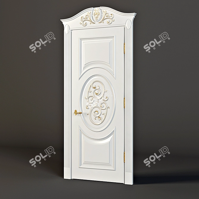 Elegant Meranti Door 3D model image 1