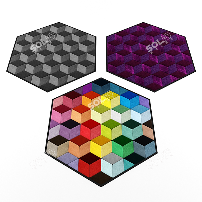 Title: Hexagonal Floor Mats 3D model image 1