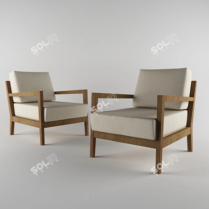 Title: Elegant Polin Armchair 3D model image 1