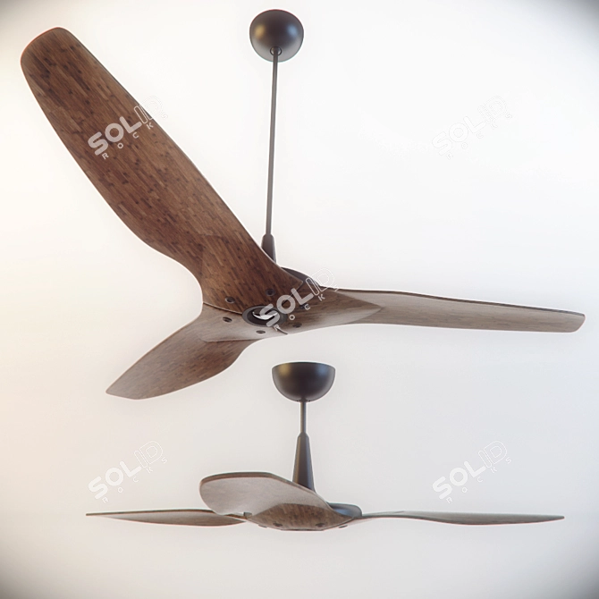 Eco-Luxe Bamboo Ceiling Fan 3D model image 1