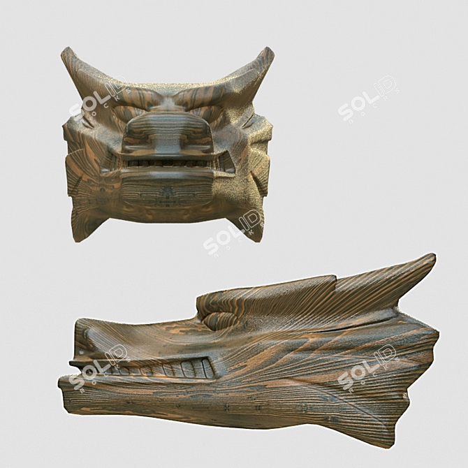 Dragonsbane: Wooden Dragon Head 3D model image 2