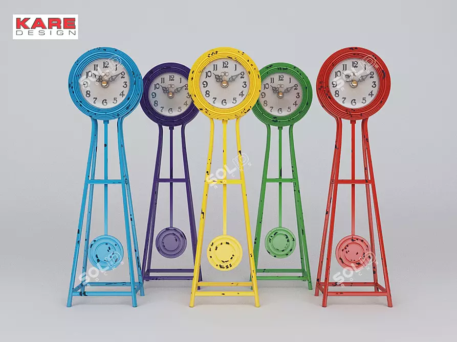 Vintage Pendulum Table Clock - Charming Design 3D model image 1