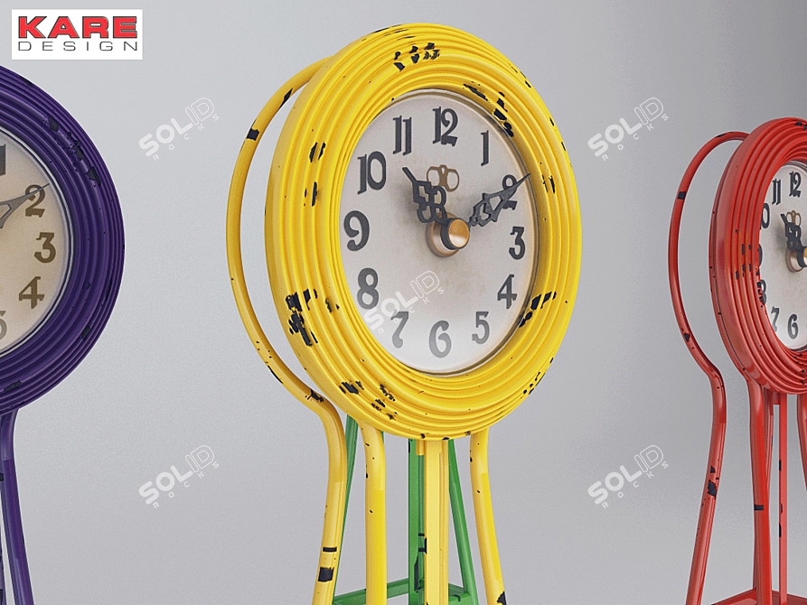 Vintage Pendulum Table Clock - Charming Design 3D model image 2