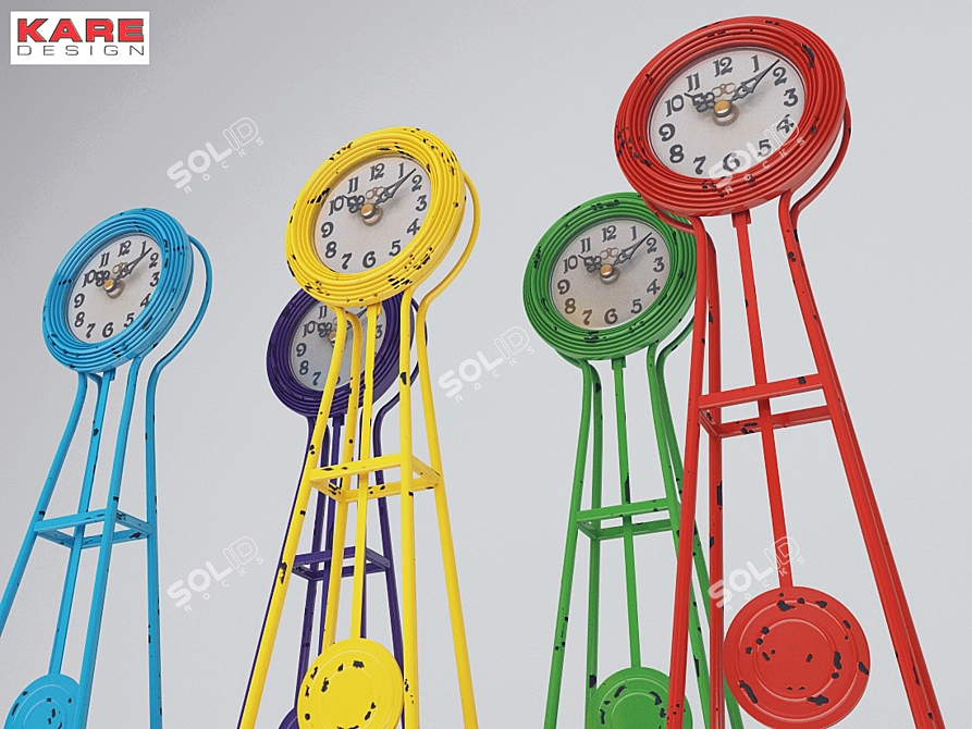 Vintage Pendulum Table Clock - Charming Design 3D model image 3