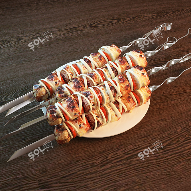 Sizzling Shashlik Delight 3D model image 1