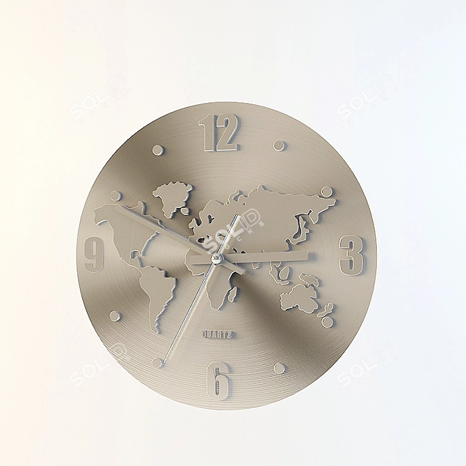 PROFI Weltkarte Aluminum Watch 3D model image 1