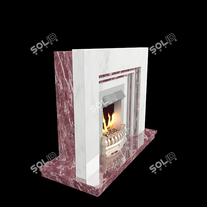 Modern Minimalism Fireplace 3D model image 2