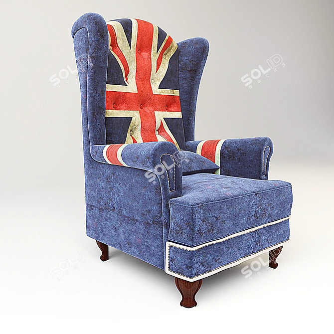 Sherlock British Flag Armchair 3D model image 1