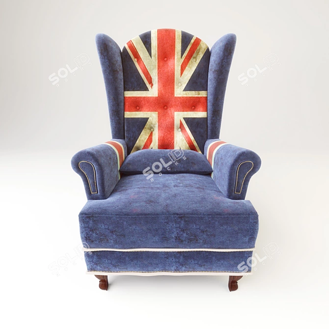 Sherlock British Flag Armchair 3D model image 2