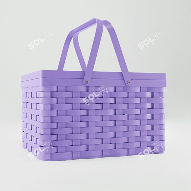 Scandika Wicker Picnic Basket: Stylish & Spacious 3D model image 1