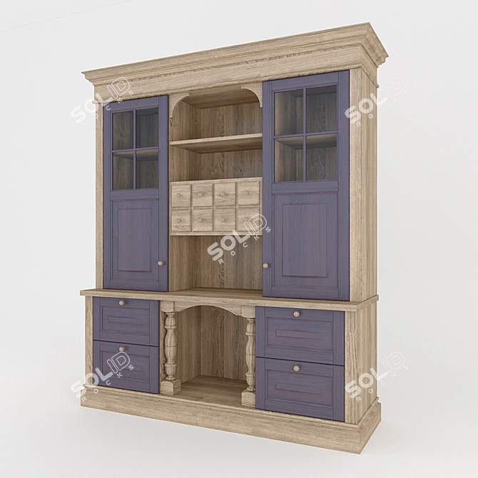 Designer Kitchen Cupboard 3D model image 1