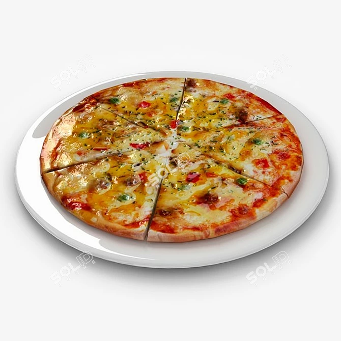 Delicious Pizza 3D Model 3D model image 1