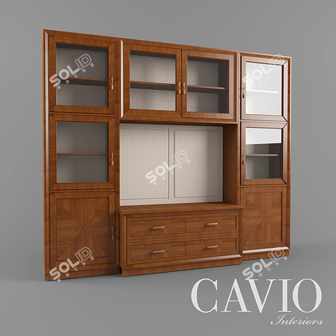 Luxury Cavio Wardrobe MN214 3D model image 2