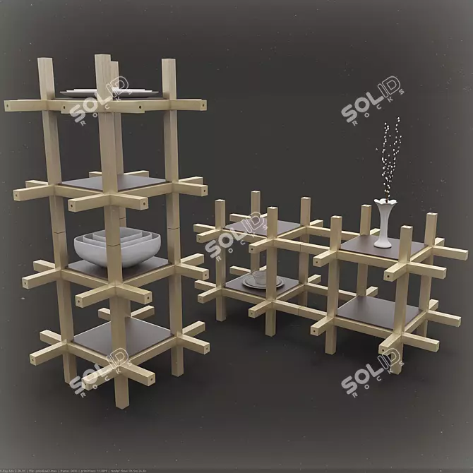 VersaRack: Universal Shelf Solution 3D model image 1