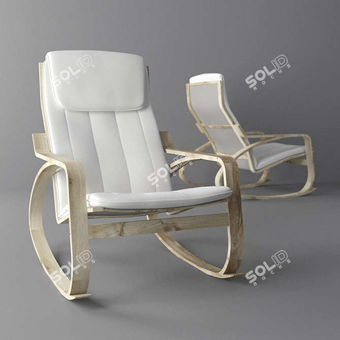 Textured Rocking Chair 3D model image 1