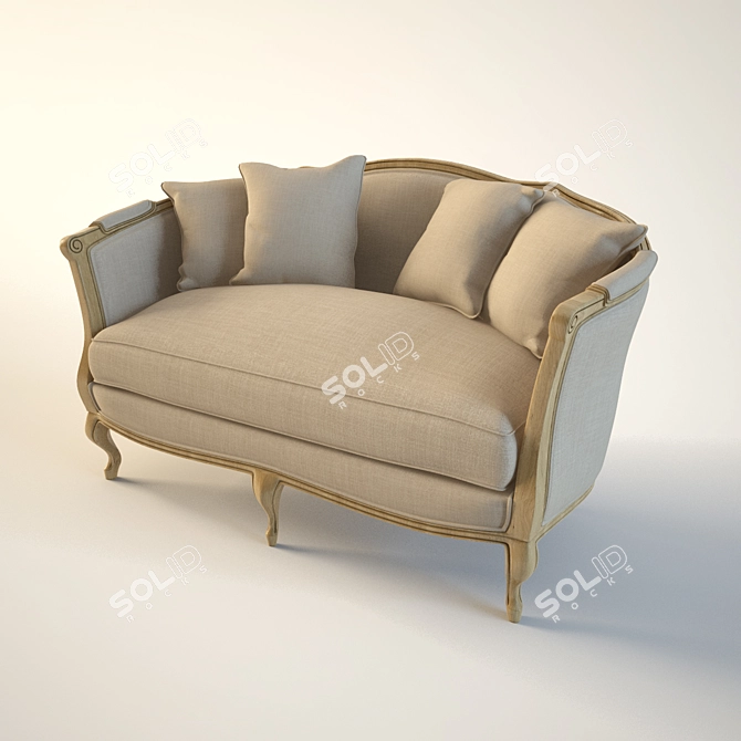 Provençal French Sofa 3D model image 1