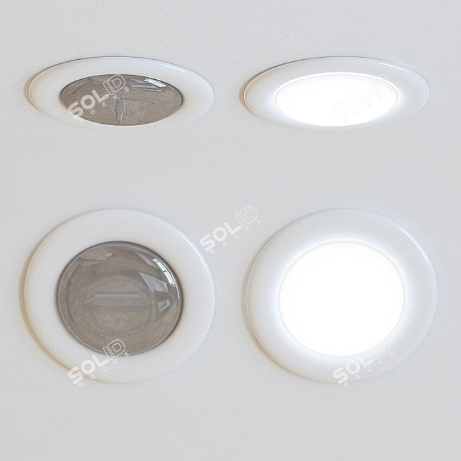 No-Cut Ceiling Light: White Spot 3D model image 1