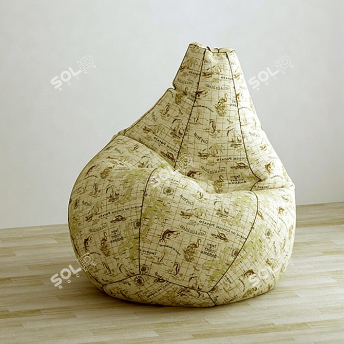 Cozy Bean Bag Chair 3D model image 1