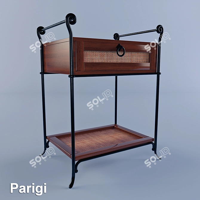 Parigi 2 Bedside Table: Stylish, Compact, Durable 3D model image 1