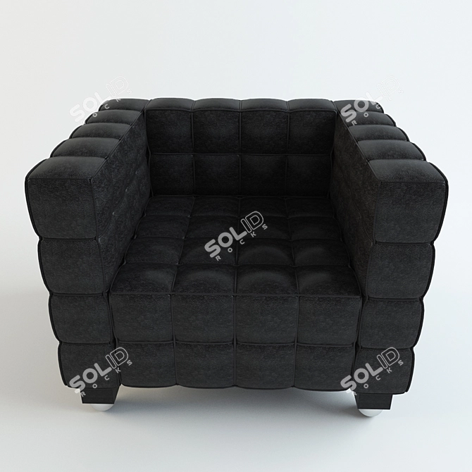 Modern Kubus Sofa and Chair by Josef Hoffmann 3D model image 3