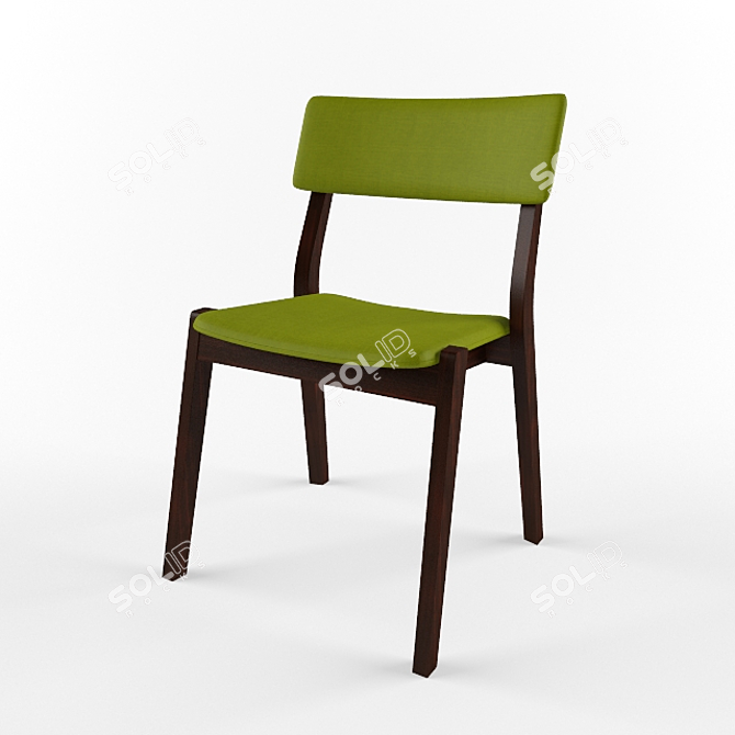 Rustic Wooden Chair 3D model image 1