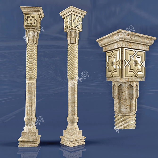 Eastern Column: Exquisite Elegance 3D model image 1