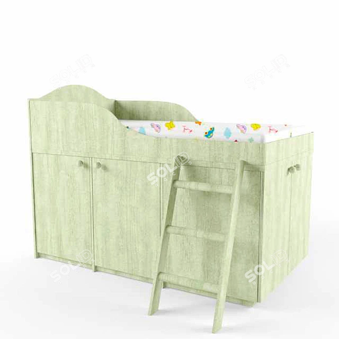 Compact Space Cot 3D model image 1