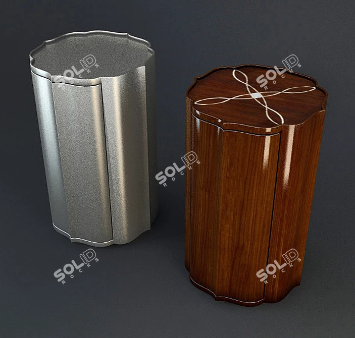 Walnut Open End Accent Table 3D model image 1