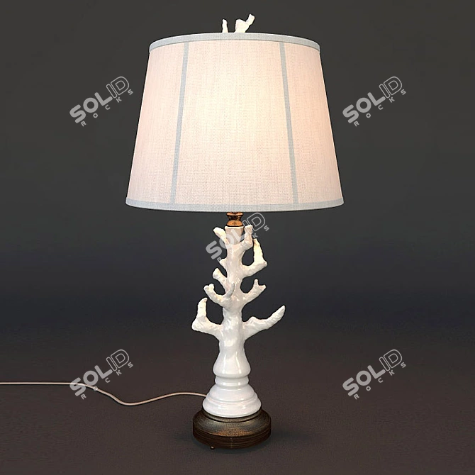Coral Table Lamp - Elegant White Ceramic Design 3D model image 1