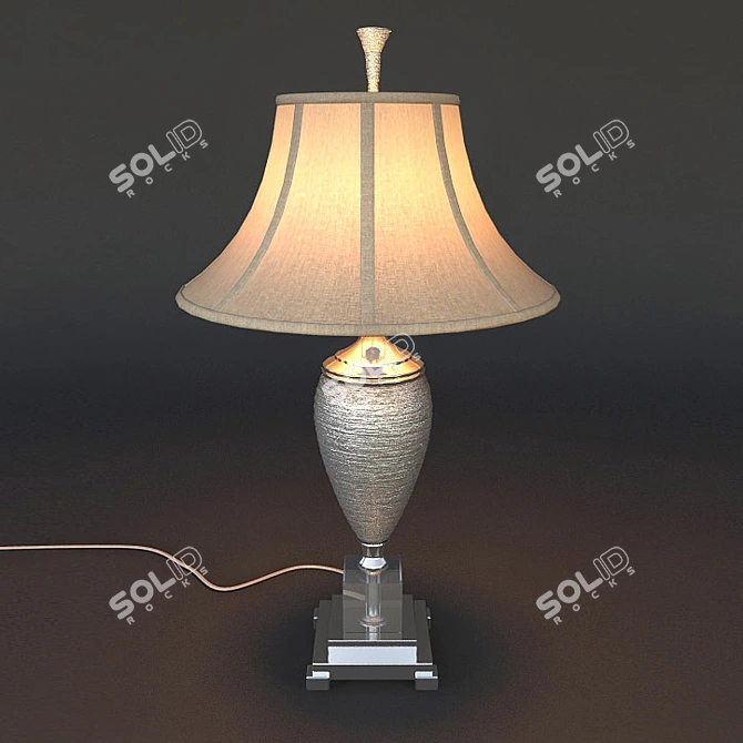 Elegant Abriella Table Lamp: Porcelain, Crystal, Silk Shade 3D model image 1