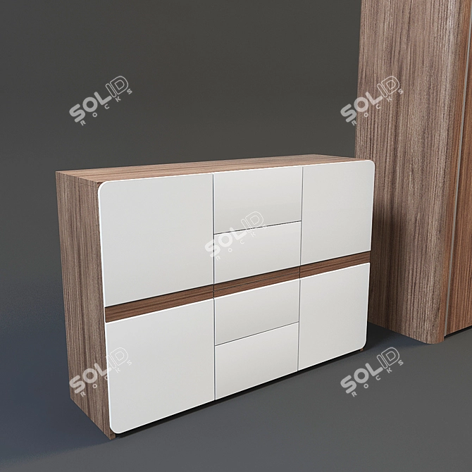 Selene Dresser & Closet Set 3D model image 2
