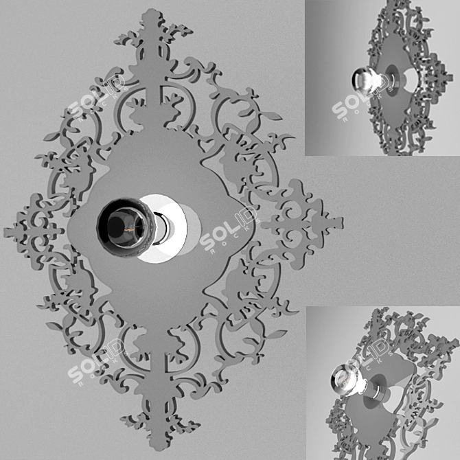 Elegant Josephine 5D Wall Lamp 3D model image 1