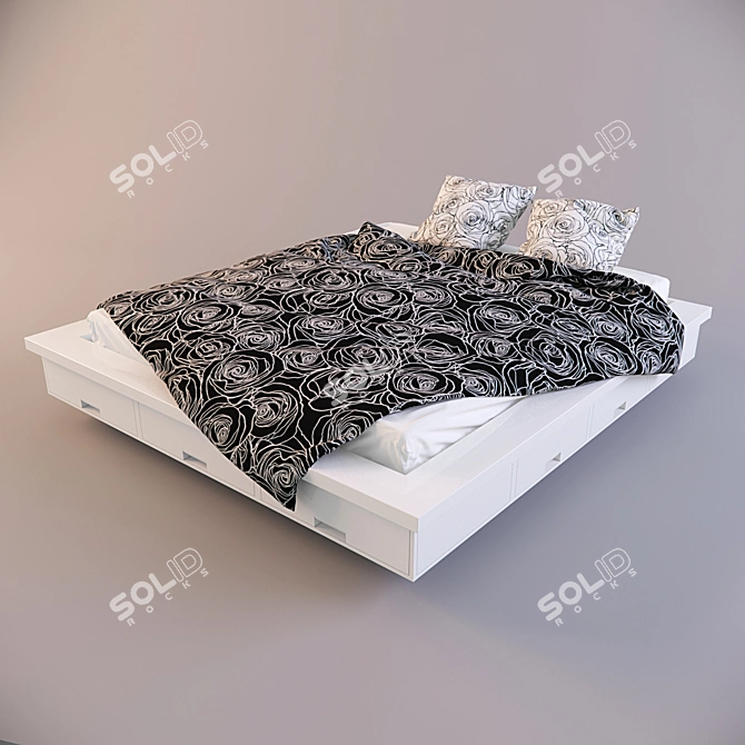 Cozy Dream Bed 3D model image 1