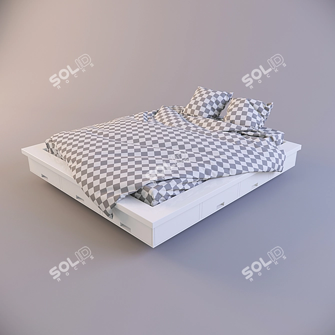 Cozy Dream Bed 3D model image 2