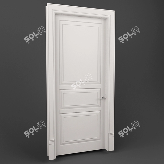 Elegant Classic Door 3D model image 1