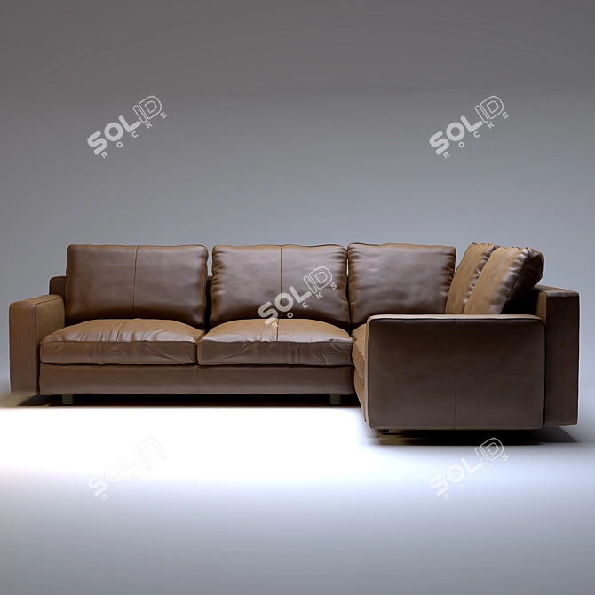 Luxury Leather Corner Sofa: Poltrona Frau Massimosistema 3D model image 2