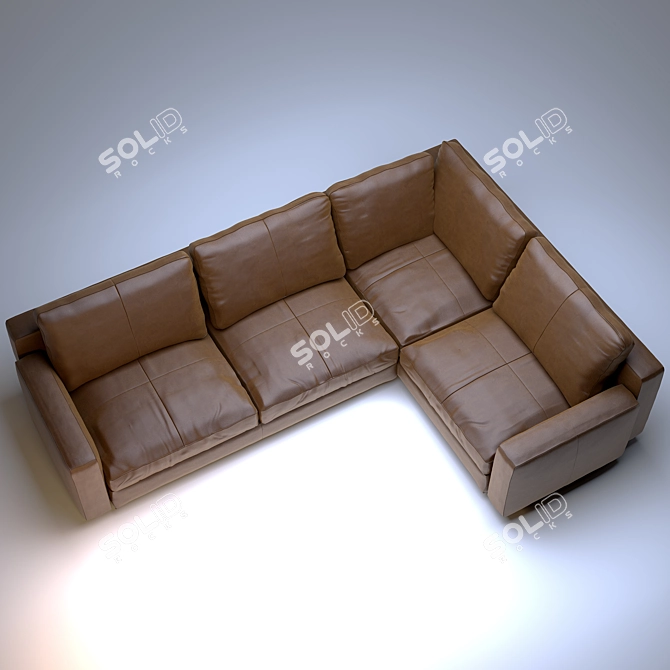 Luxury Leather Corner Sofa: Poltrona Frau Massimosistema 3D model image 3