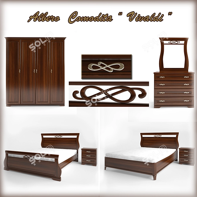 Vivaldi Bedroom Set: Albero Komodita 3D model image 1