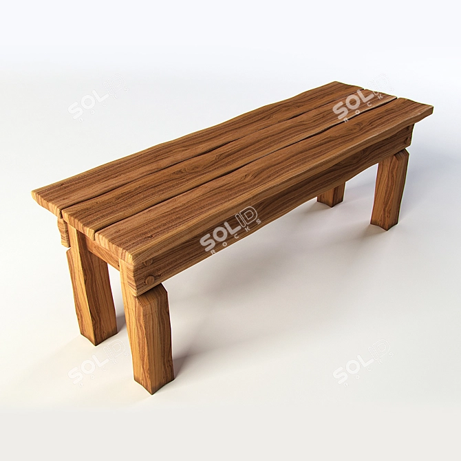 Dobrynia 1200: Durable Outdoor Bench 3D model image 1