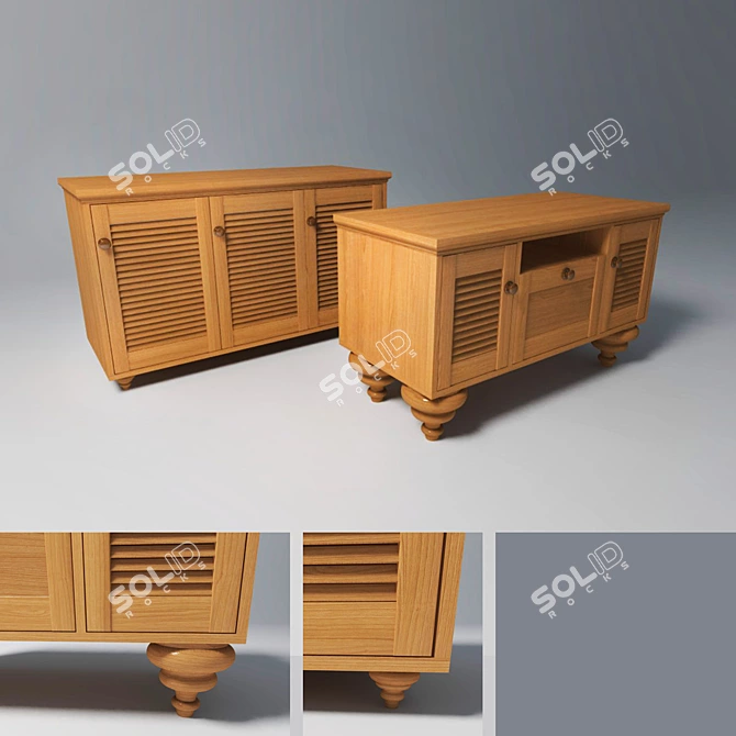 Title: Versatile TV Stand & Storage 3D model image 1