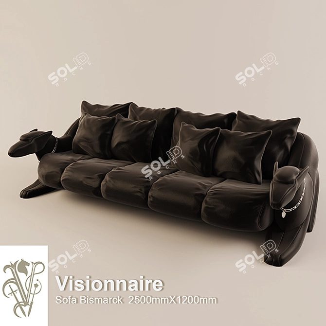 Bismarck Visionnaire Sofa: Elegant & Comfortable 3D model image 1