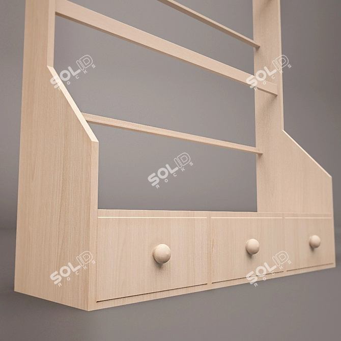 Sleek Magazine Shelf - Scandika 3D model image 2