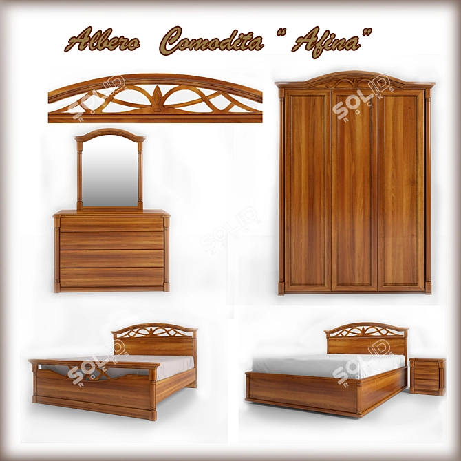 Albero Komodita Afina bedroom set 3D model image 1