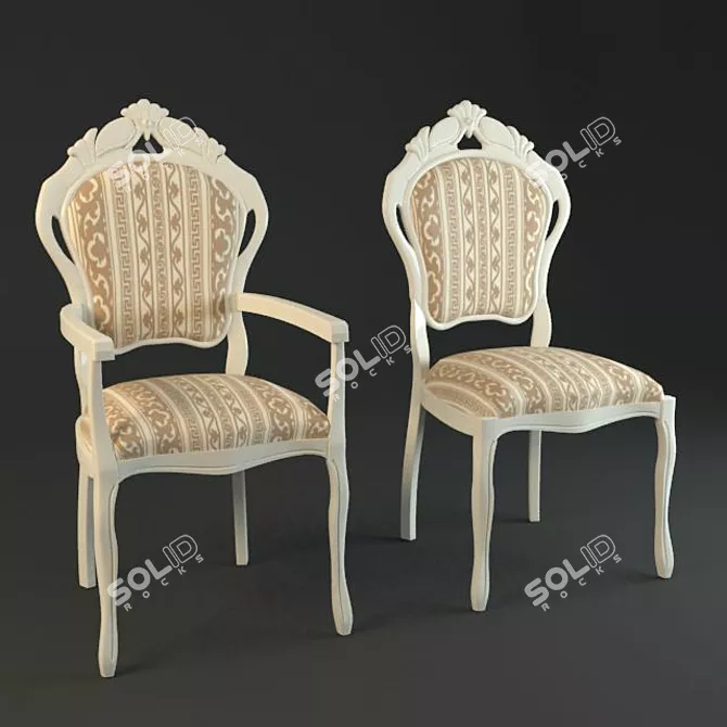 Elegant Classic Chair 3D model image 1